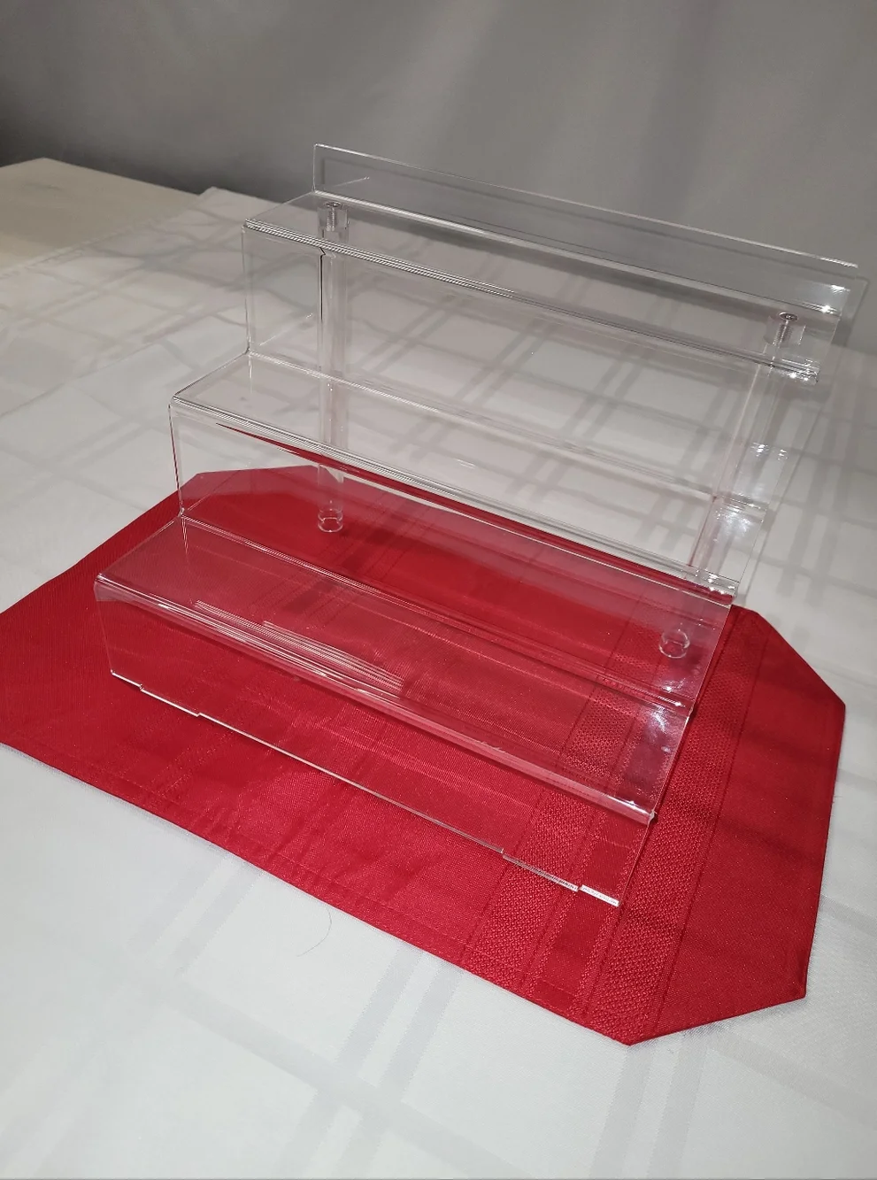 Clear Acrylic 3-Tier Step Organizer - Home Storage & Organization